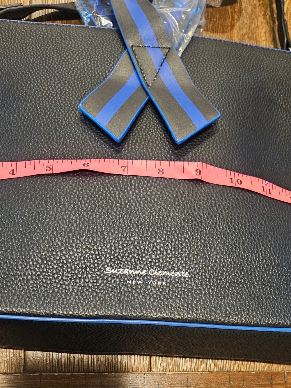 Suzanne Clemente NWT Black & Blue Faux Leather Tote Support Troops/Police Causes - Picture 13 of 16